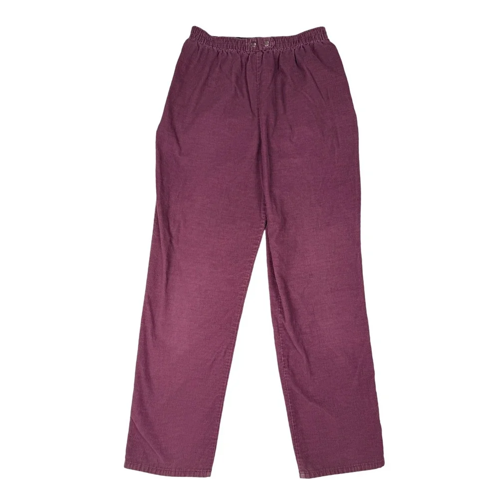 Levis Corduroy Pants 1980's Womens‎ Medium Purple Vintage Elastic Waist Straight